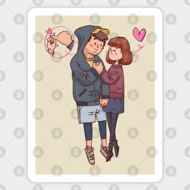 couple pinky promise lover Magnet by Mako Design 
